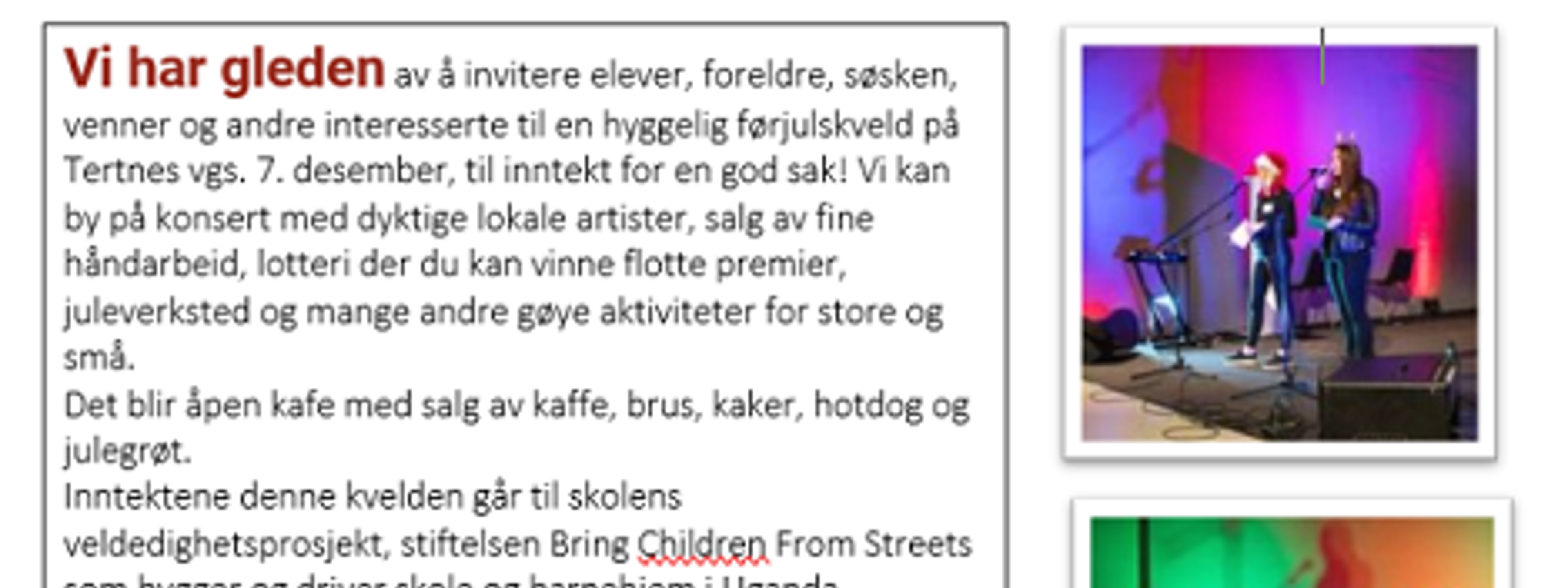 Plakat for julemarkedet. Teksten på bildet finner du i artikkelen.